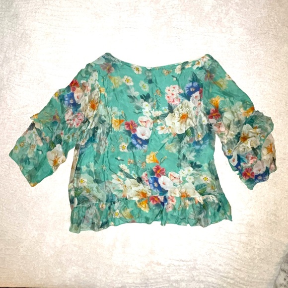 Viola Borghi Silkblend Flowy Floral Blouse - Picture 2 of 5